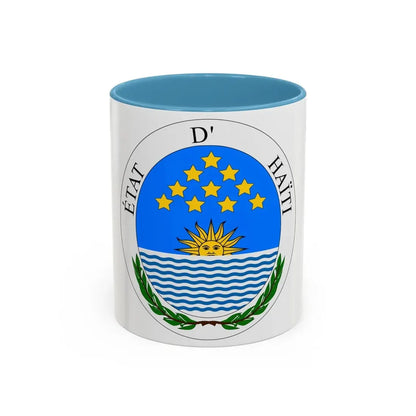 Seal of State of Haiti - Accent Coffee Mug 11oz Light Blue - Go Mug Yourself
