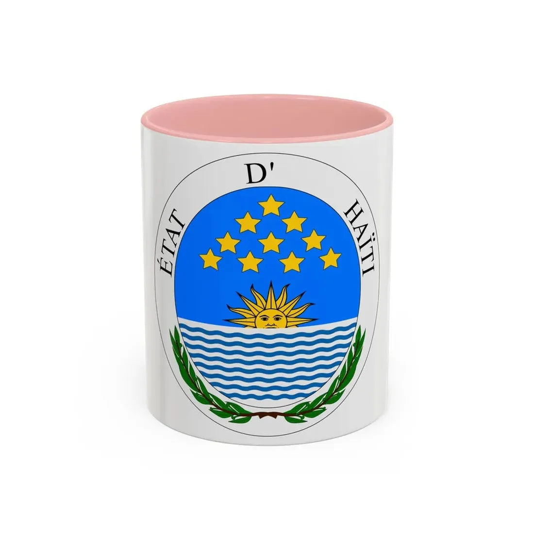 Seal of State of Haiti - Accent Coffee Mug 11oz Pink - Go Mug Yourself