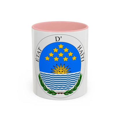 Seal of State of Haiti - Accent Coffee Mug 11oz Pink - Go Mug Yourself