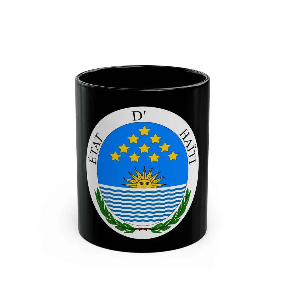 Seal of State of Haiti - Black Coffee Mug-11oz-Go Mug Yourself