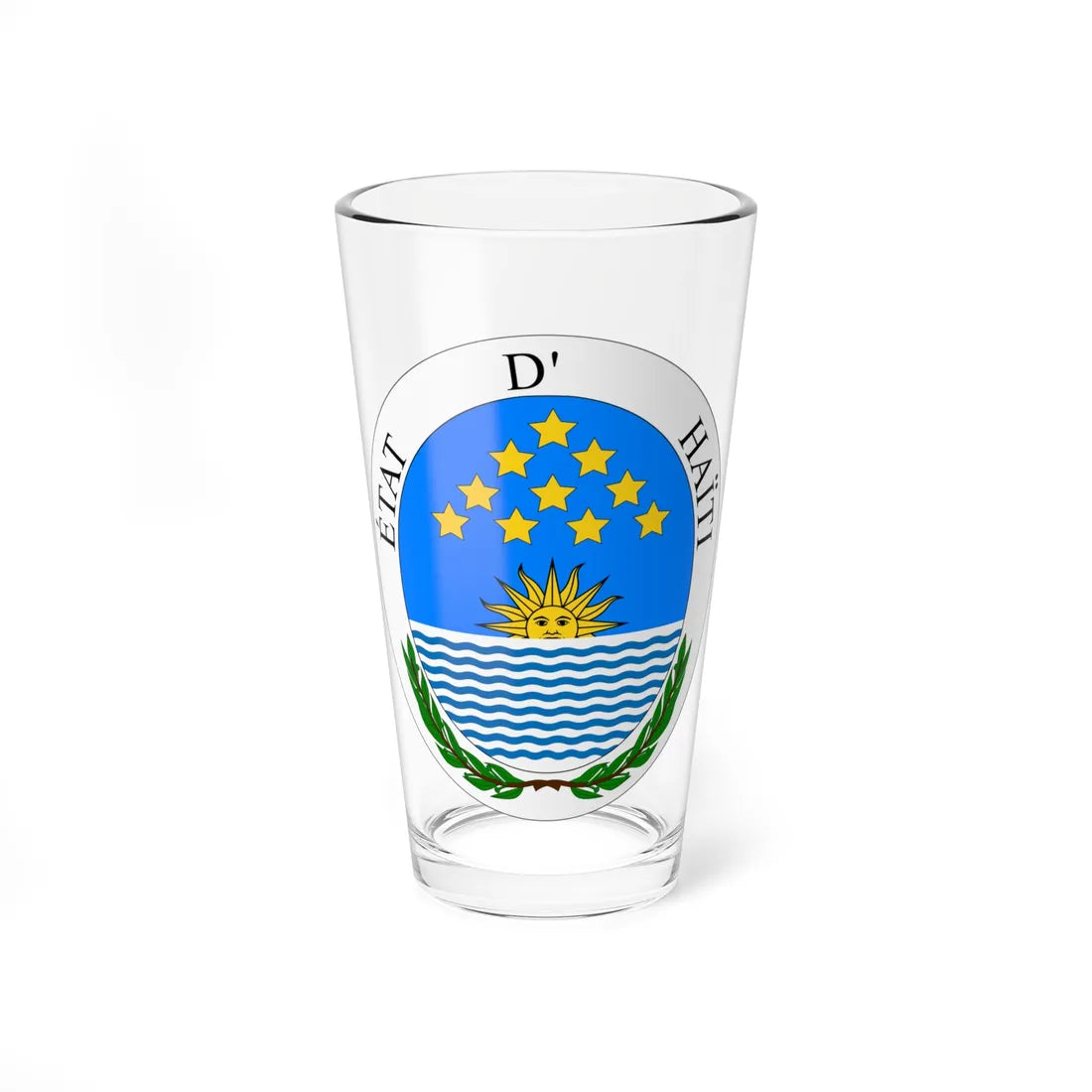 Seal of State of Haiti (Haiti) (Coat of Arms) Pint Glass 16oz 16oz - Go Mug Yourself