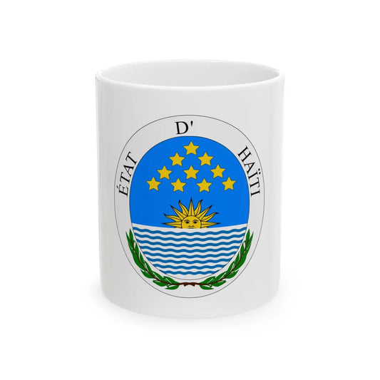 Seal of State of Haiti - White Coffee Mug 11oz - Go Mug Yourself