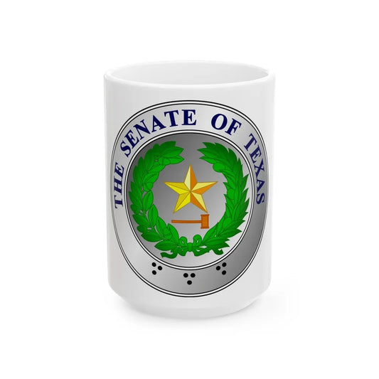 Seal of State Senate of Texas - White Coffee Mug-15oz-Go Mug Yourself