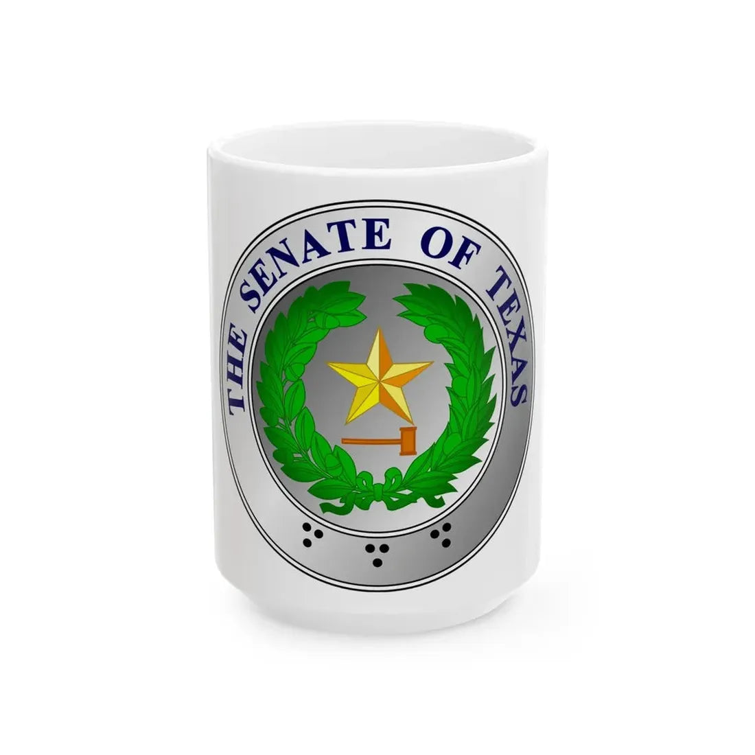 Seal of State Senate of Texas - White Coffee Mug 15oz - Go Mug Yourself