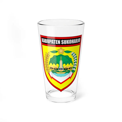 Seal of Sukoharjo Regency (Indonesia) (Coat of Arms) Pint Glass 16oz 16oz - Go Mug Yourself