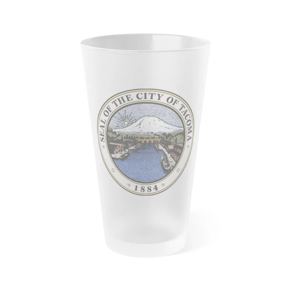 Seal of Tacoma WA - Frosted Pint Glass 16oz-16oz-Frosted-Go Mug Yourself