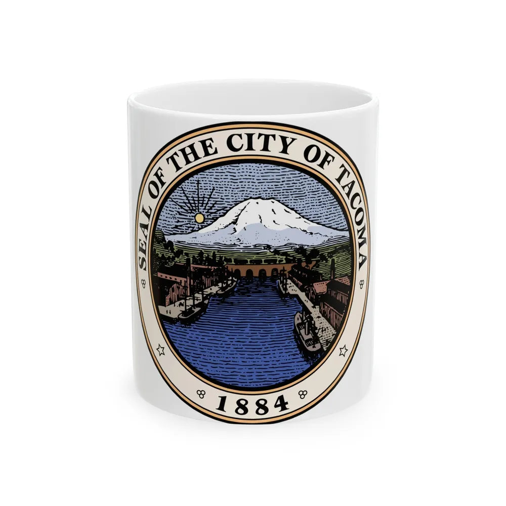 Seal of Tacoma WA - White Coffee Mug-11oz-Go Mug Yourself