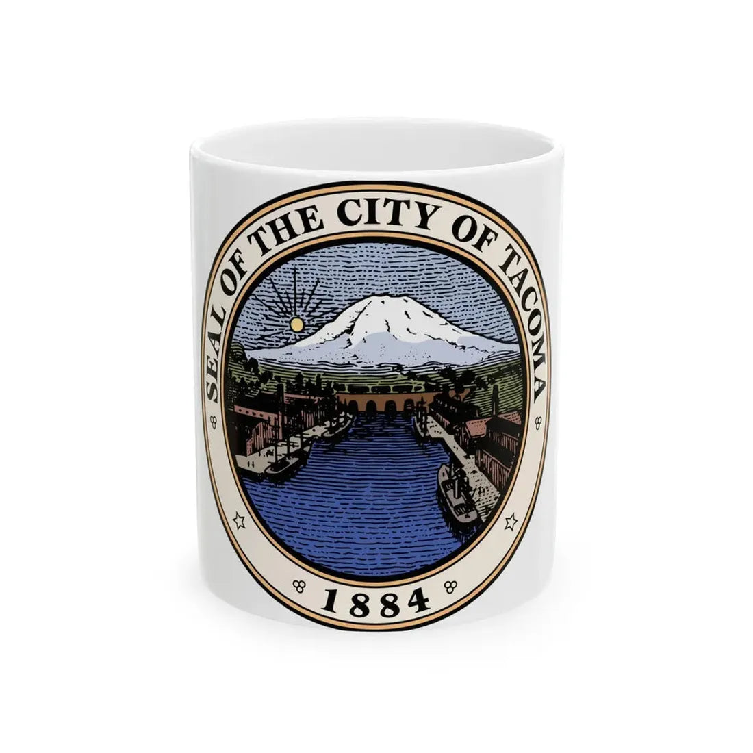 Seal of Tacoma WA - White Coffee Mug 11oz - Go Mug Yourself