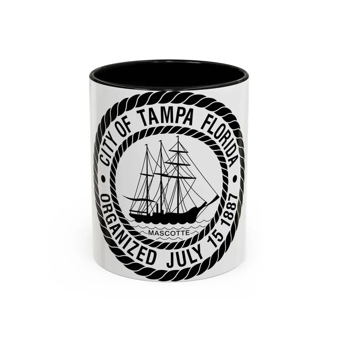Seal of Tampa Florida - Accent Coffee Mug 11oz Black - Go Mug Yourself