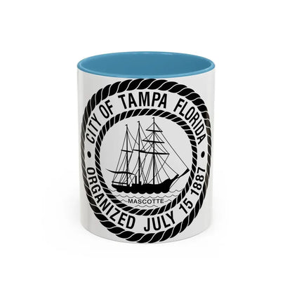 Seal of Tampa Florida - Accent Coffee Mug 11oz Light Blue - Go Mug Yourself