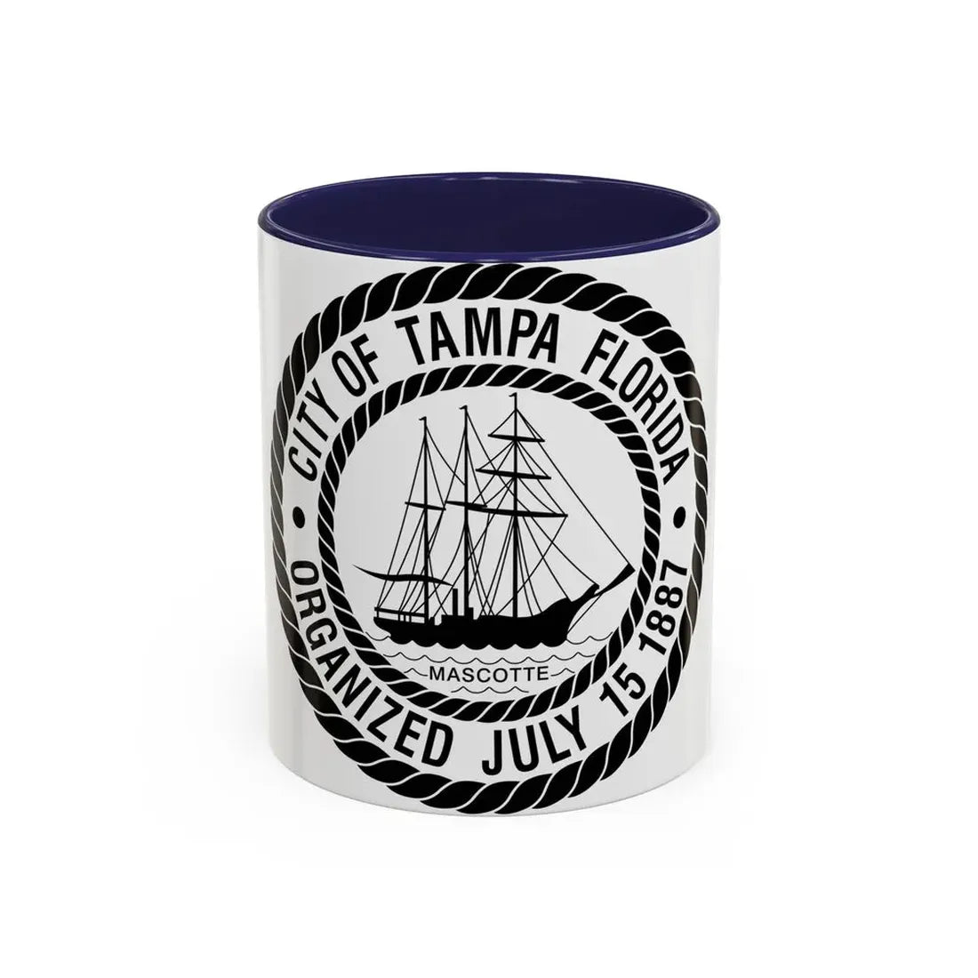 Seal of Tampa Florida - Accent Coffee Mug 11oz Navy - Go Mug Yourself