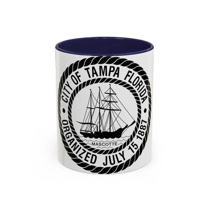 Seal of Tampa Florida - Accent Coffee Mug 11oz Navy - Go Mug Yourself