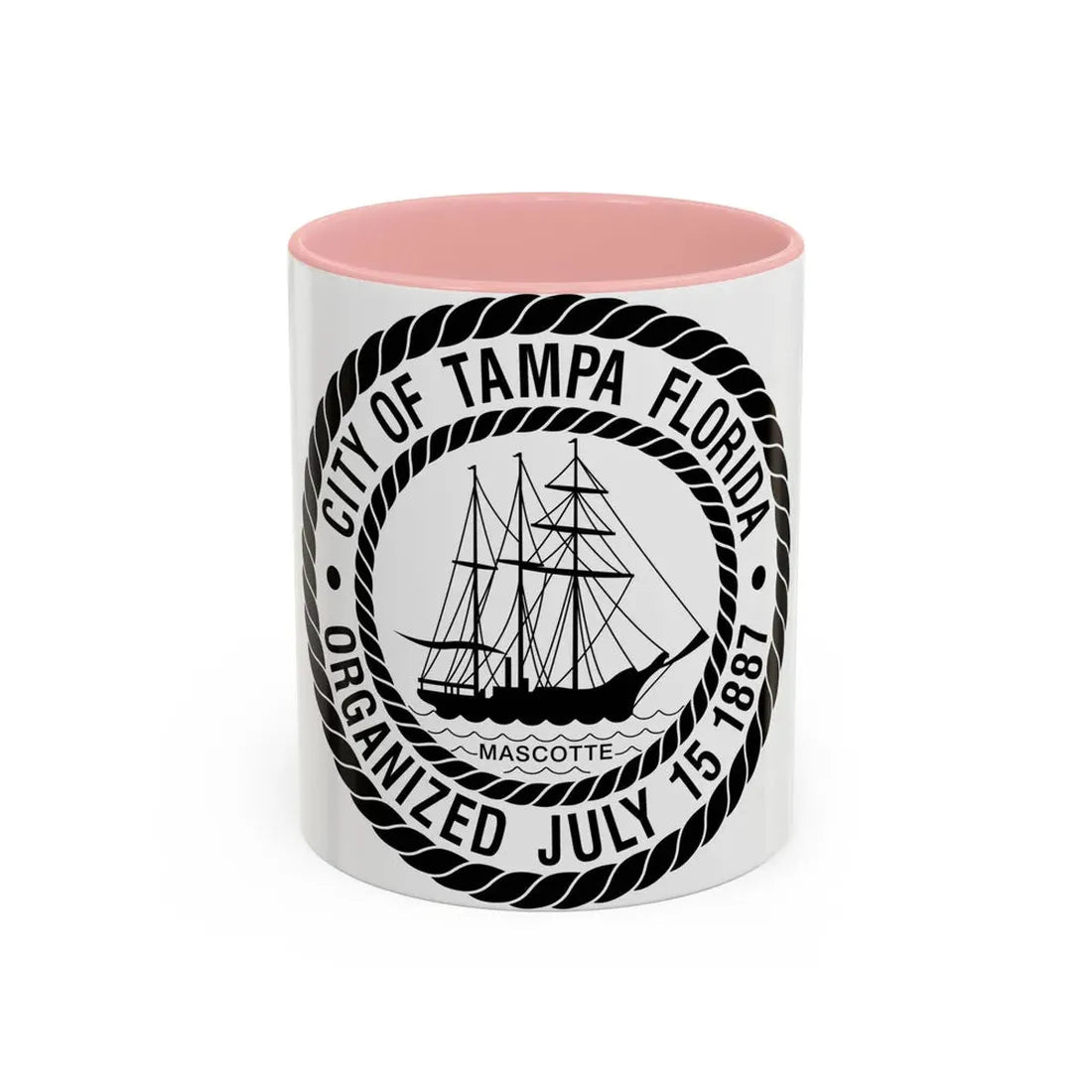 Seal of Tampa Florida - Accent Coffee Mug 11oz Pink - Go Mug Yourself