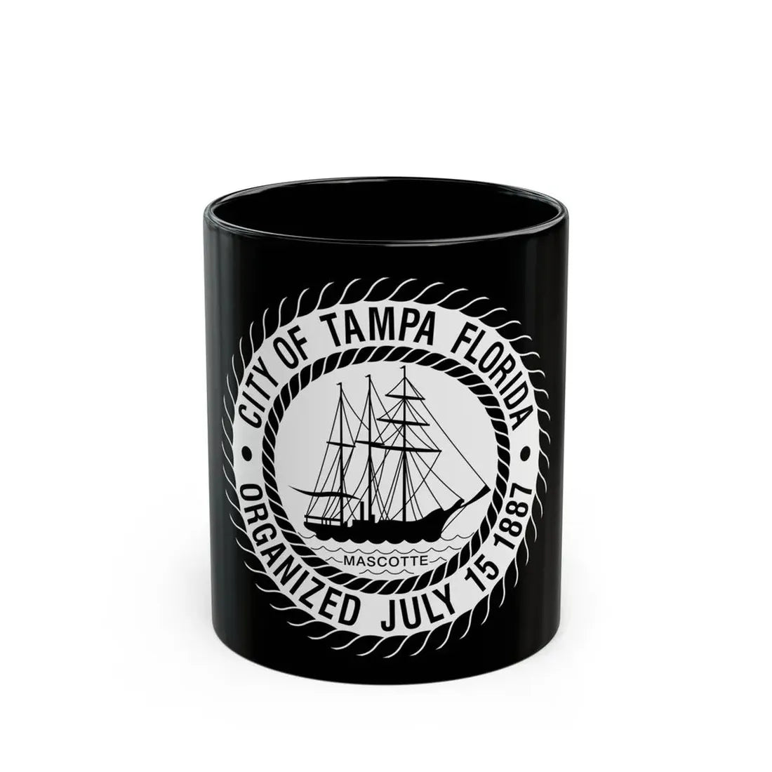 Seal of Tampa Florida - Black Coffee Mug 11oz - Go Mug Yourself