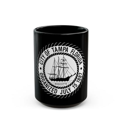 Seal of Tampa Florida - Black Coffee Mug-15oz-Go Mug Yourself