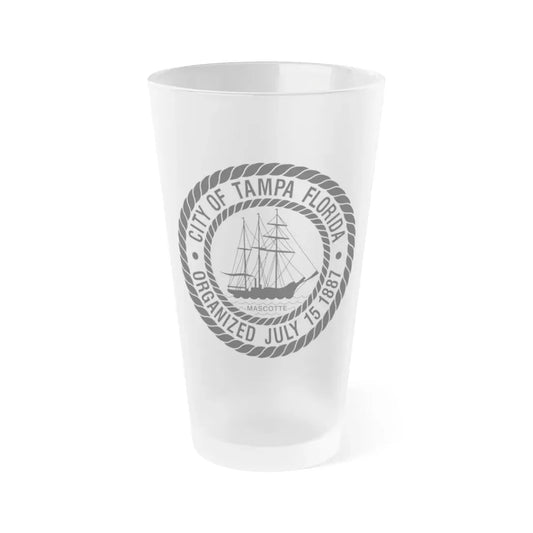 Seal of Tampa Florida - Frosted Pint Glass 16oz 16oz Frosted - Go Mug Yourself