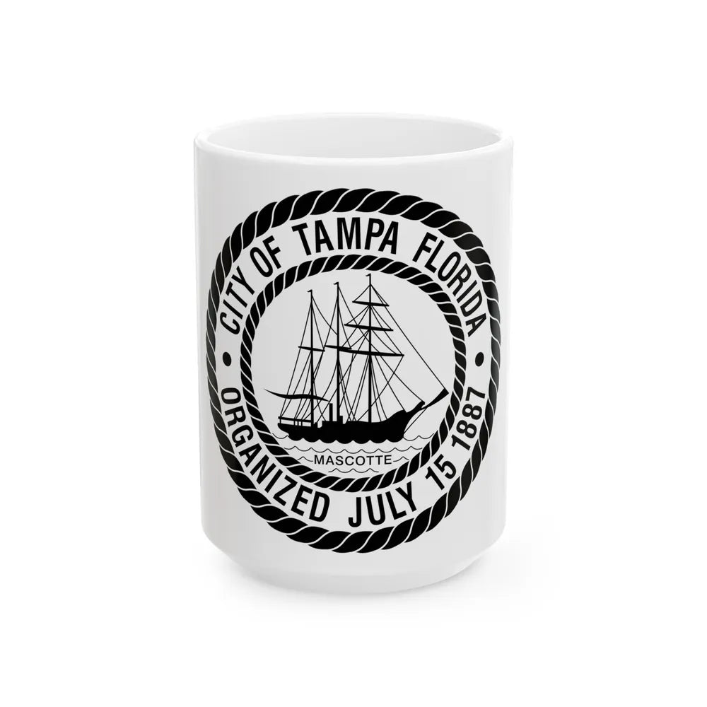 Seal of Tampa Florida - White Coffee Mug-15oz-Go Mug Yourself