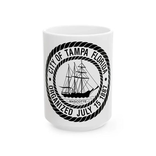 Seal of Tampa Florida - White Coffee Mug 15oz - Go Mug Yourself