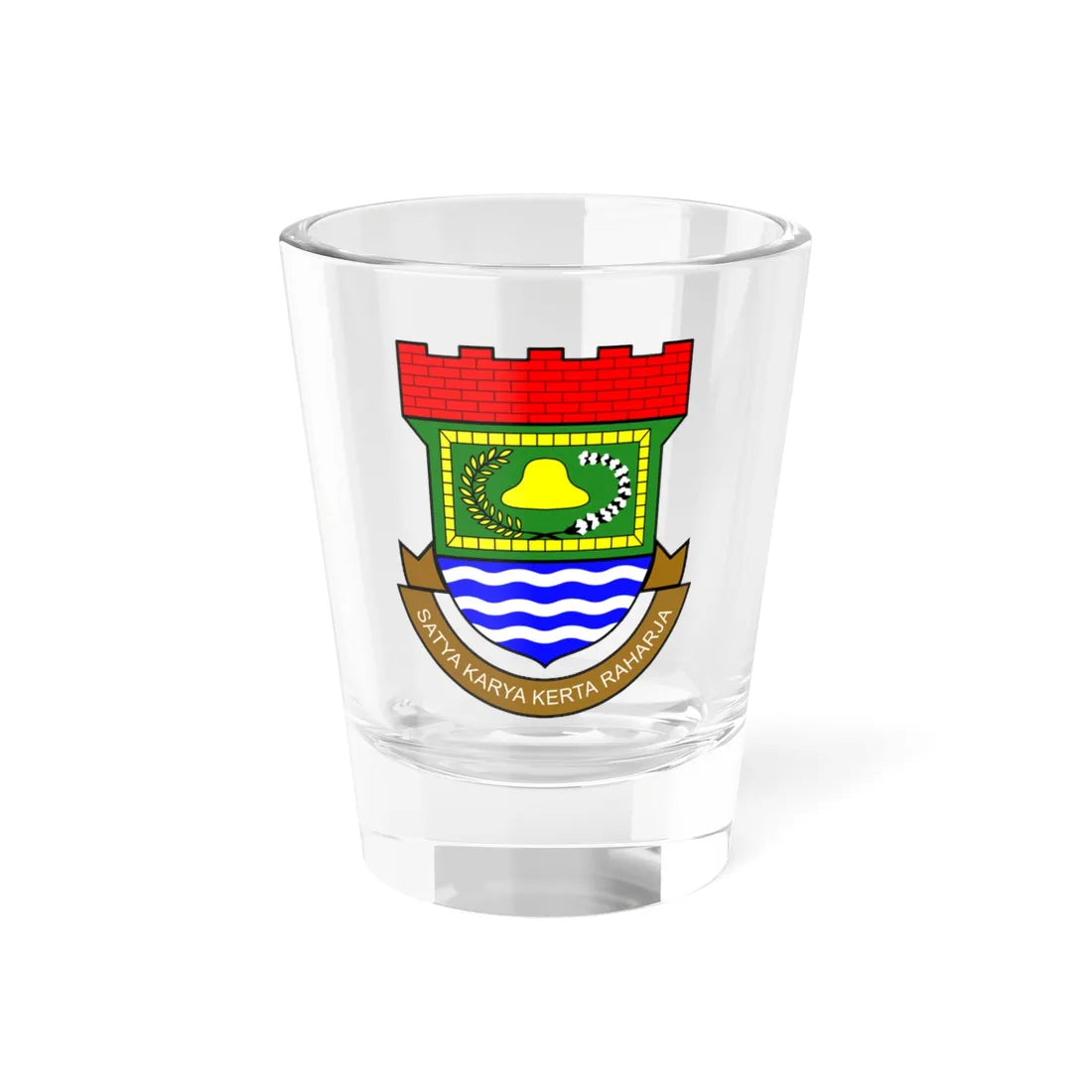 Seal of Tangerang Regency (Indonesia) (Coat of Arms) Shot Glass 1.5oz 1.5oz - Go Mug Yourself