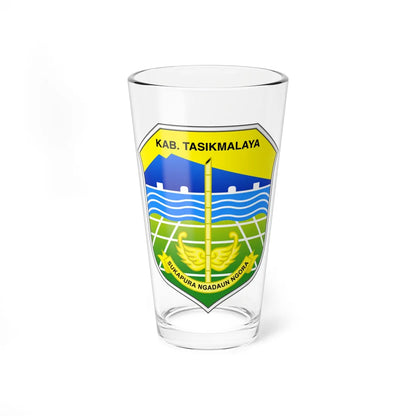 Seal of Tasikmalaya Regency (Indonesia) (Coat of Arms) Pint Glass 16oz 16oz - Go Mug Yourself