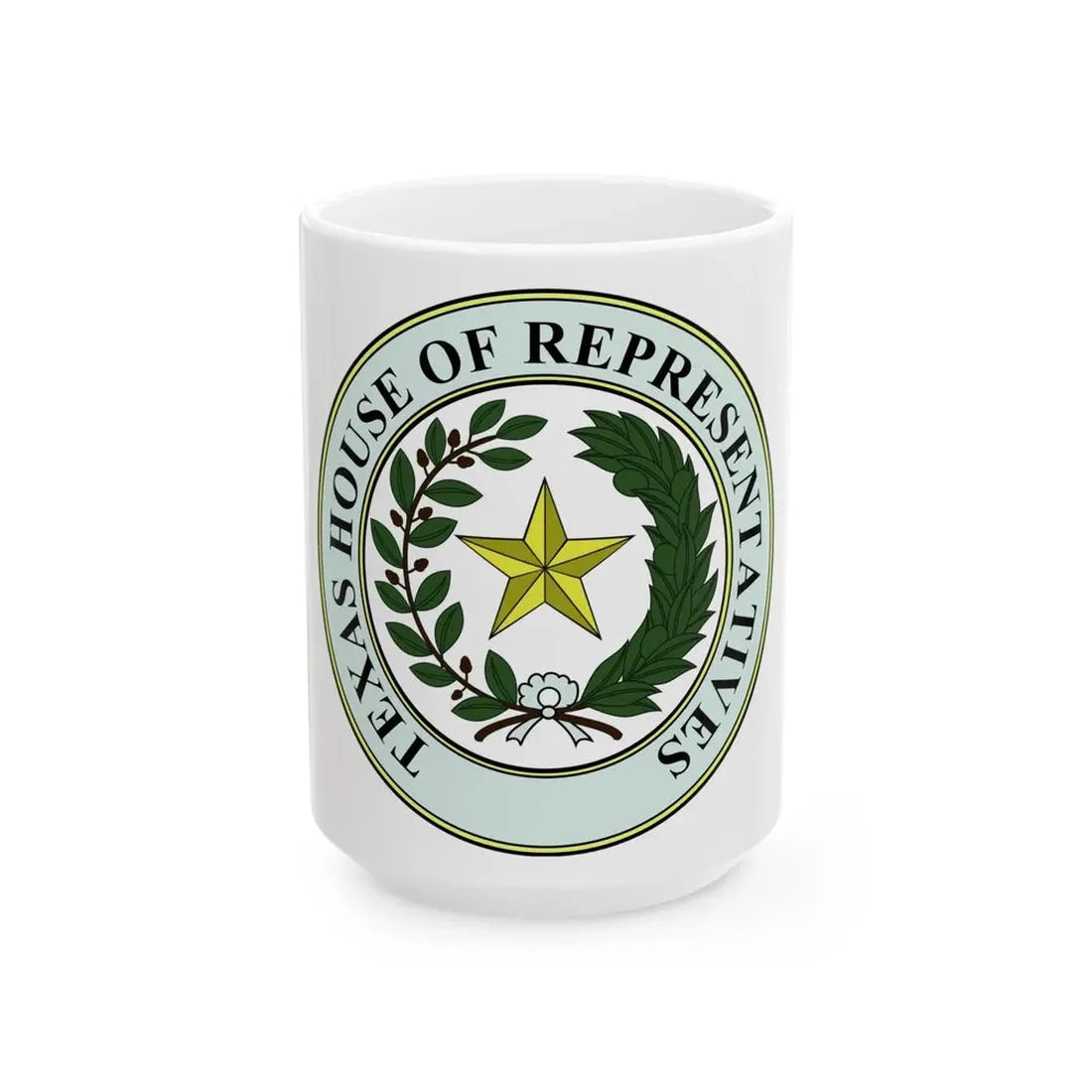 Seal of Texas House of Representatives - White Coffee Mug 15oz - Go Mug Yourself