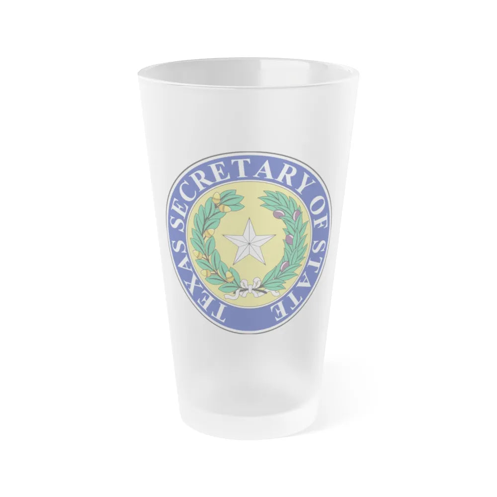 Seal of Texas Secretary of State - Frosted Pint Glass 16oz-16oz-Frosted-Go Mug Yourself