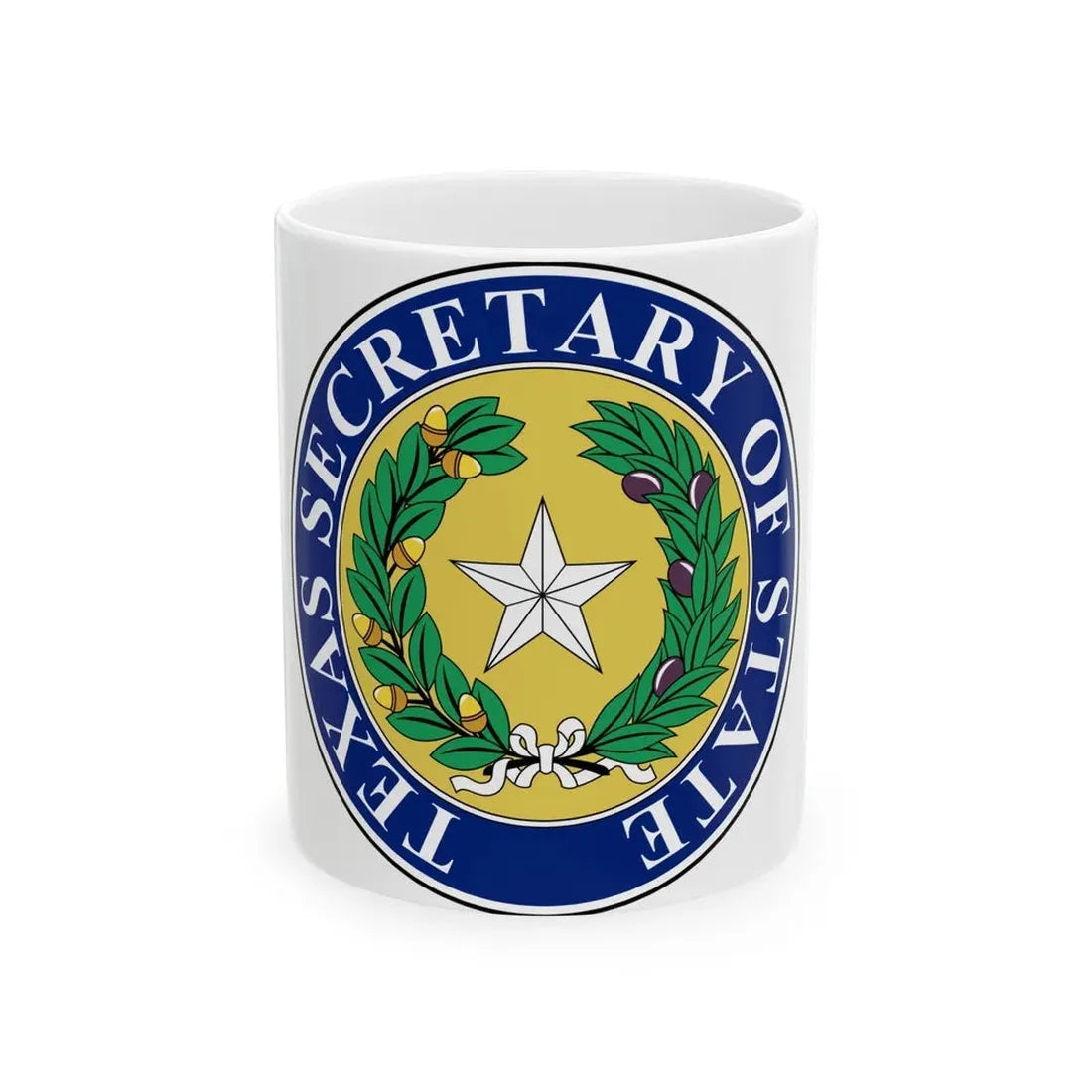 Seal of Texas Secretary of State - White Coffee Mug 11oz - Go Mug Yourself