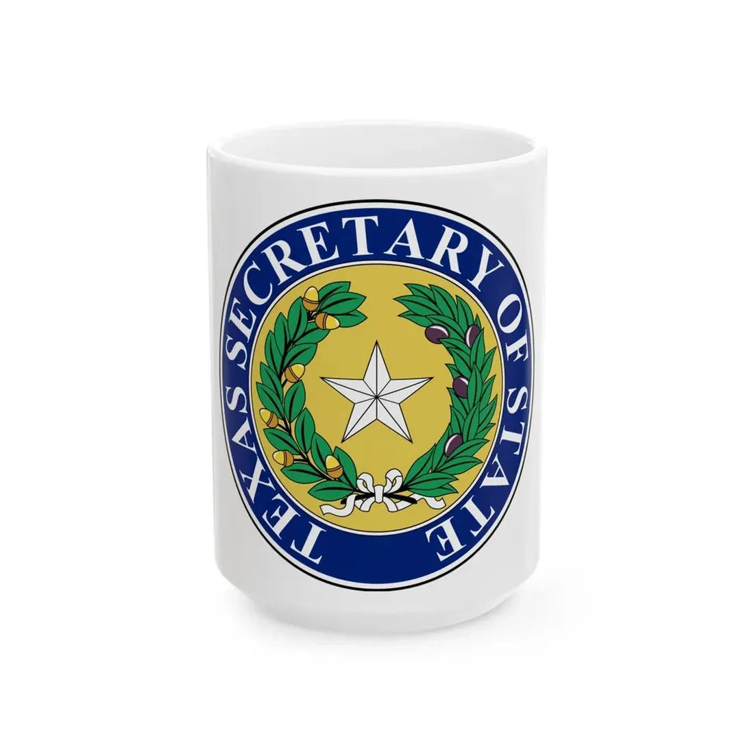 Seal of Texas Secretary of State - White Coffee Mug 15oz - Go Mug Yourself