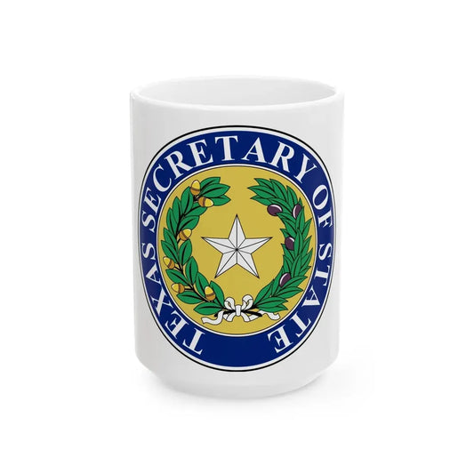 Seal of Texas Secretary of State - White Coffee Mug 15oz - Go Mug Yourself