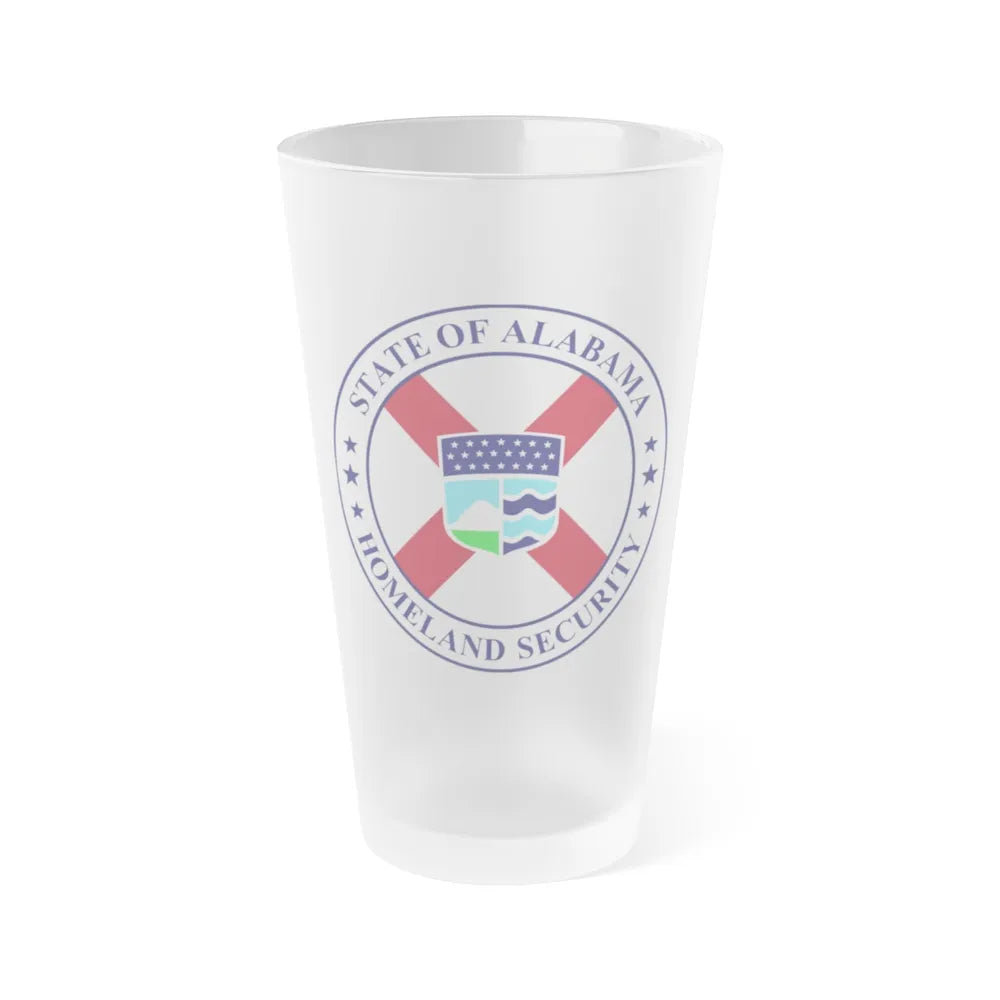 Seal of the Alabama Department of Homeland Security - Frosted Pint Glass 16oz-16oz-Frosted-Go Mug Yourself