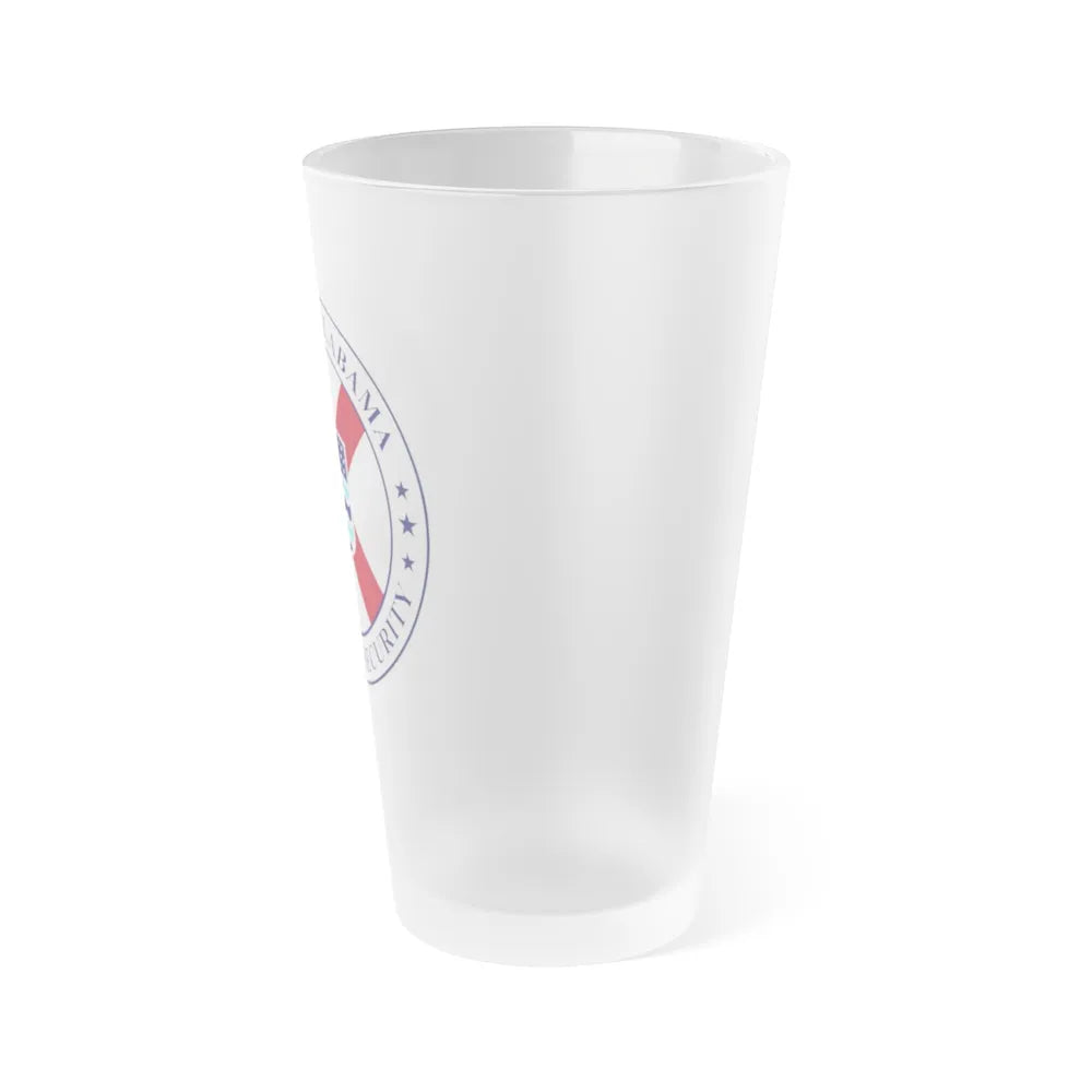 Seal of the Alabama Department of Homeland Security - Frosted Pint Glass 16oz-Go Mug Yourself