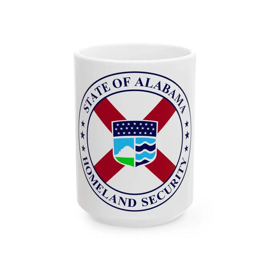 Seal of the Alabama Department of Homeland Security - White Coffee Mug 15oz - Go Mug Yourself