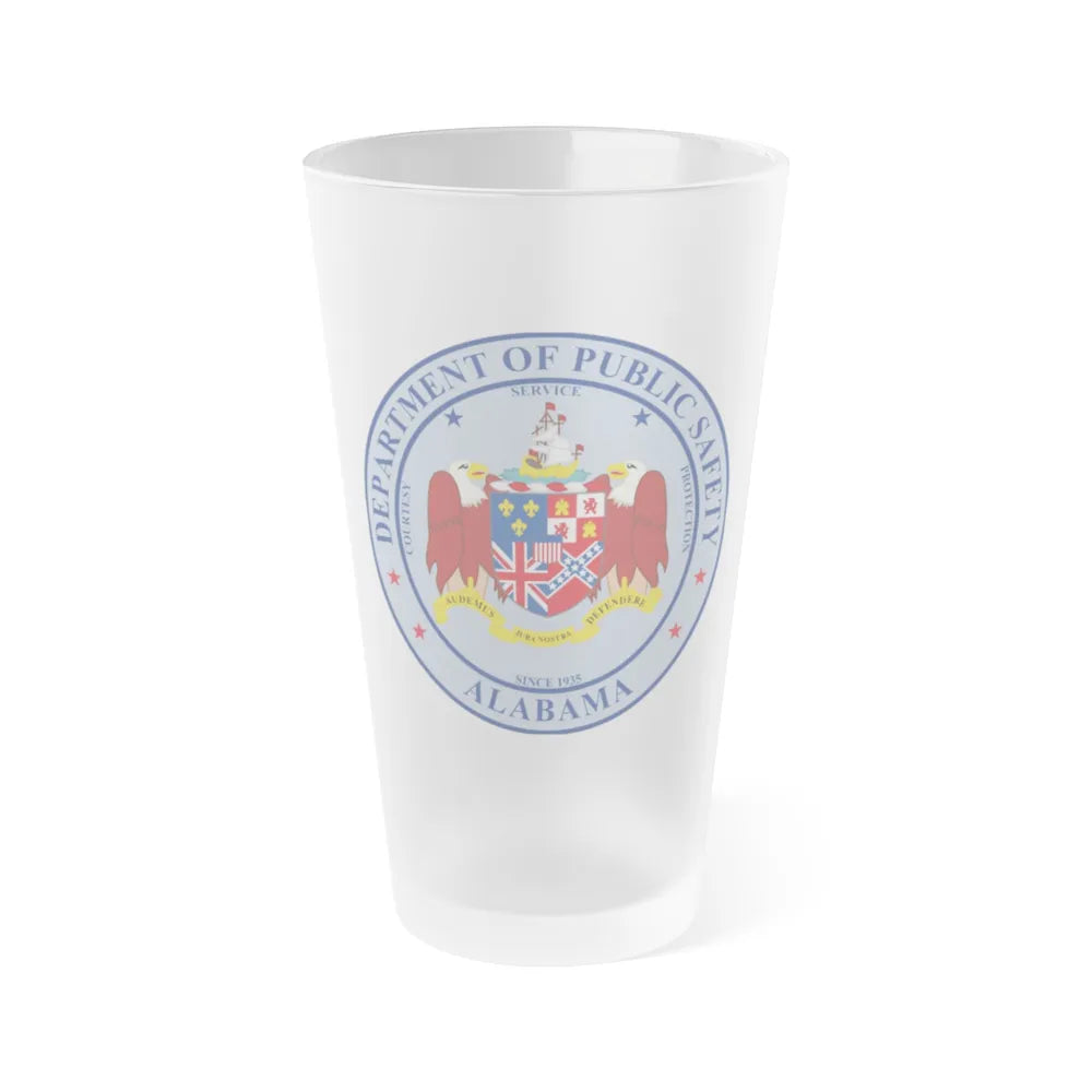 Seal of the Alabama Department of Public Safety - Frosted Pint Glass 16oz-16oz-Frosted-Go Mug Yourself