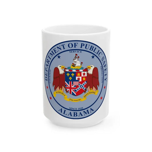 Seal of the Alabama Department of Public Safety - White Coffee Mug 15oz - Go Mug Yourself