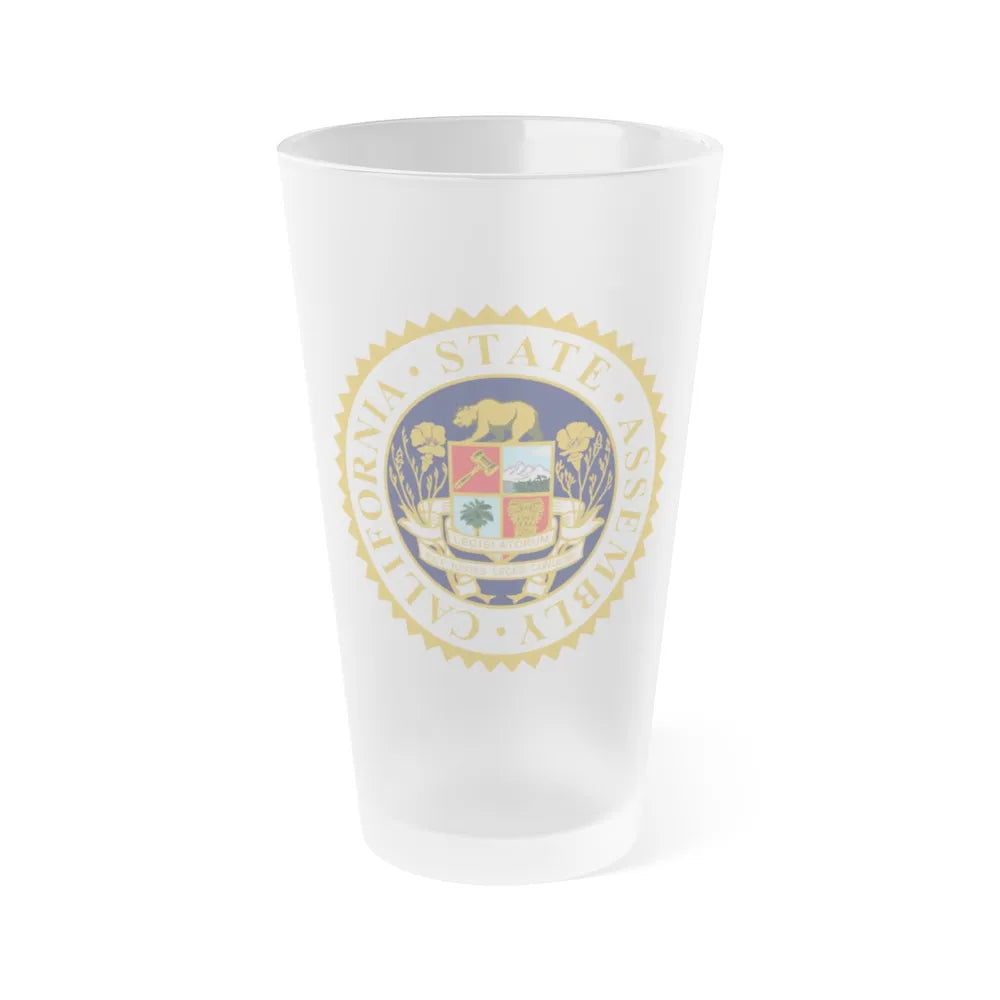 Seal of the Assembly of the State of California - Frosted Pint Glass 16oz-16oz-Frosted-Go Mug Yourself