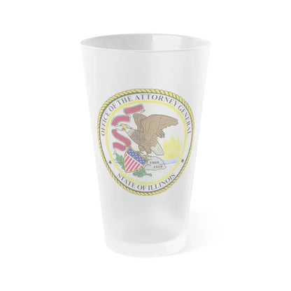 Seal of the Attorney General of Illinois - Frosted Pint Glass 16oz 16oz Frosted - Go Mug Yourself