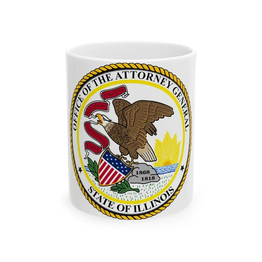 Seal of the Attorney General of Illinois - White Coffee Mug 11oz - Go Mug Yourself