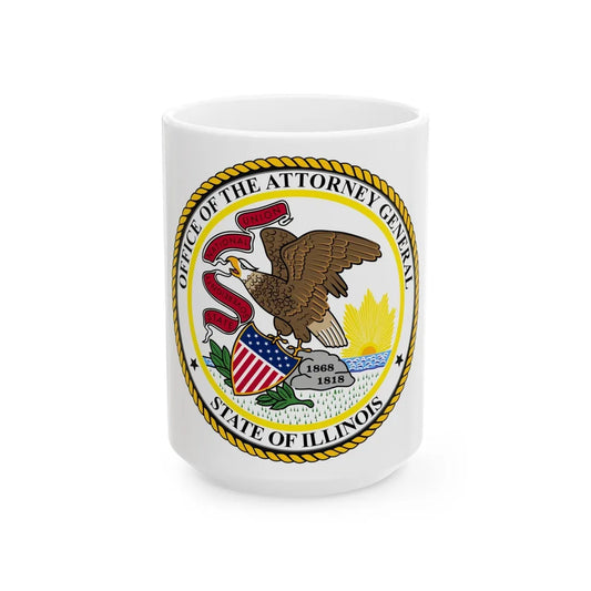 Seal of the Attorney General of Illinois - White Coffee Mug-15oz-Go Mug Yourself