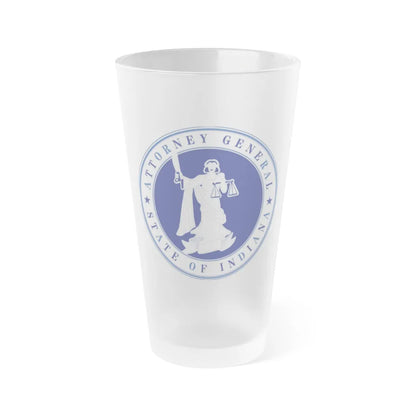 Seal of the Attorney General of Indiana - Frosted Pint Glass 16oz-16oz-Frosted-Go Mug Yourself