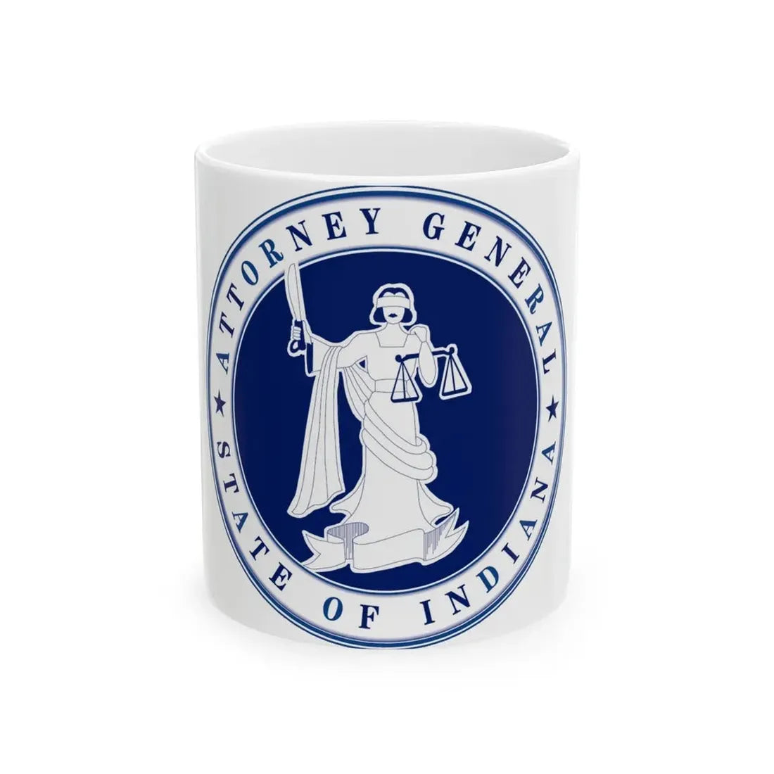 Seal of the Attorney General of Indiana - White Coffee Mug 11oz - Go Mug Yourself