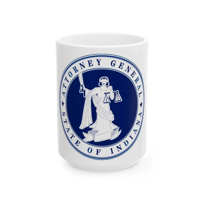 Seal of the Attorney General of Indiana - White Coffee Mug 15oz - Go Mug Yourself