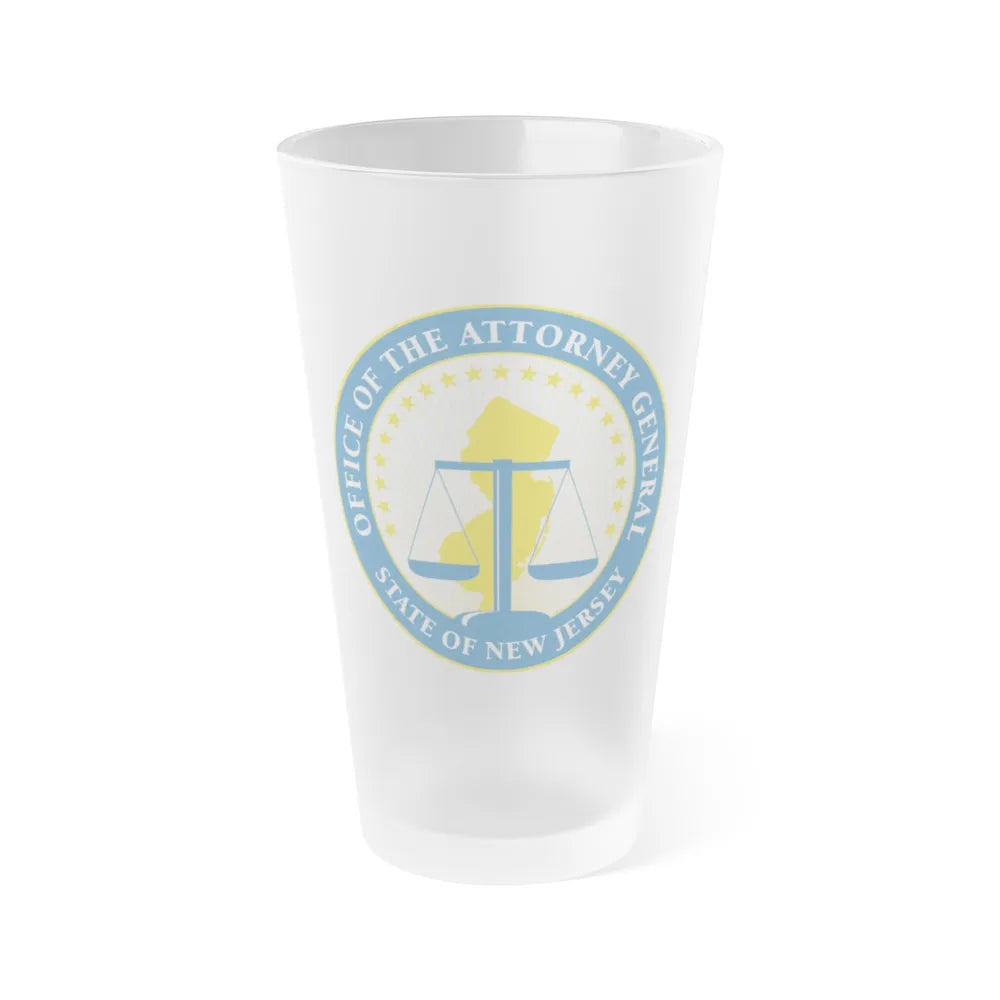 Seal of the Attorney General of New Jersey - Frosted Pint Glass 16oz-16oz-Frosted-Go Mug Yourself