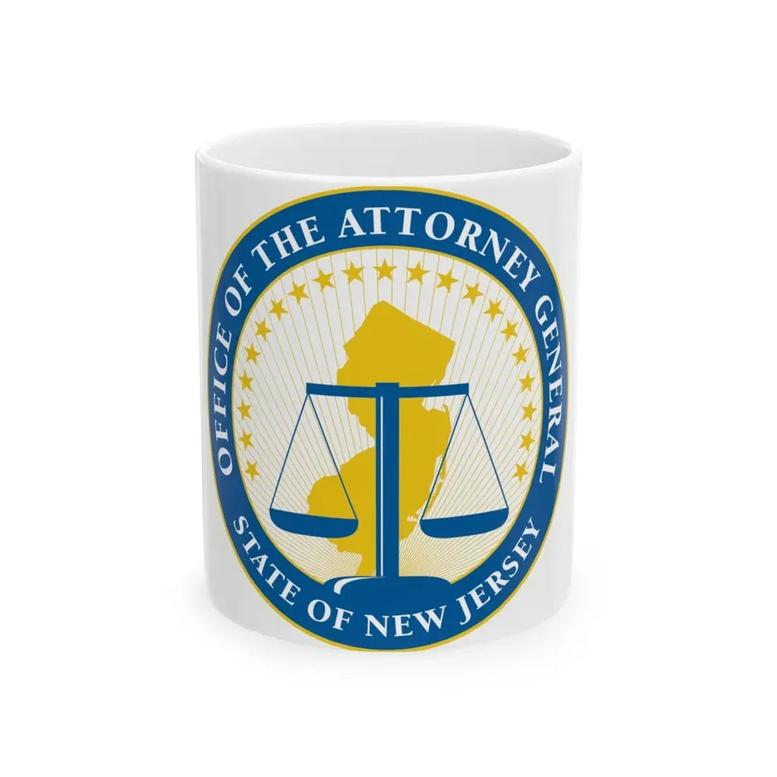 Seal of the Attorney General of New Jersey - White Coffee Mug 11oz - Go Mug Yourself