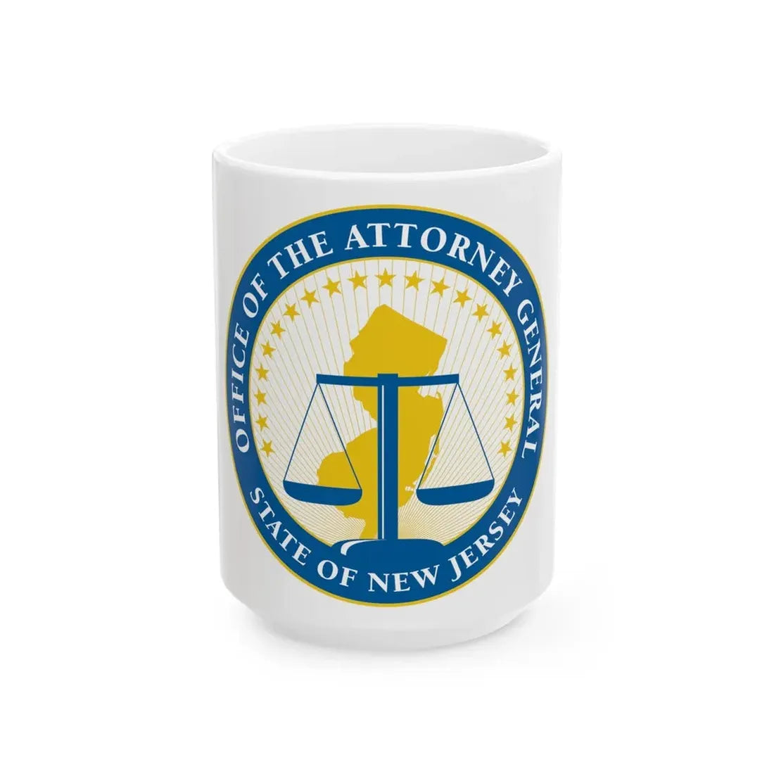 Seal of the Attorney General of New Jersey - White Coffee Mug 15oz - Go Mug Yourself