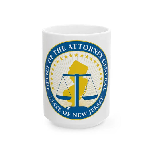 Seal of the Attorney General of New Jersey - White Coffee Mug 15oz - Go Mug Yourself