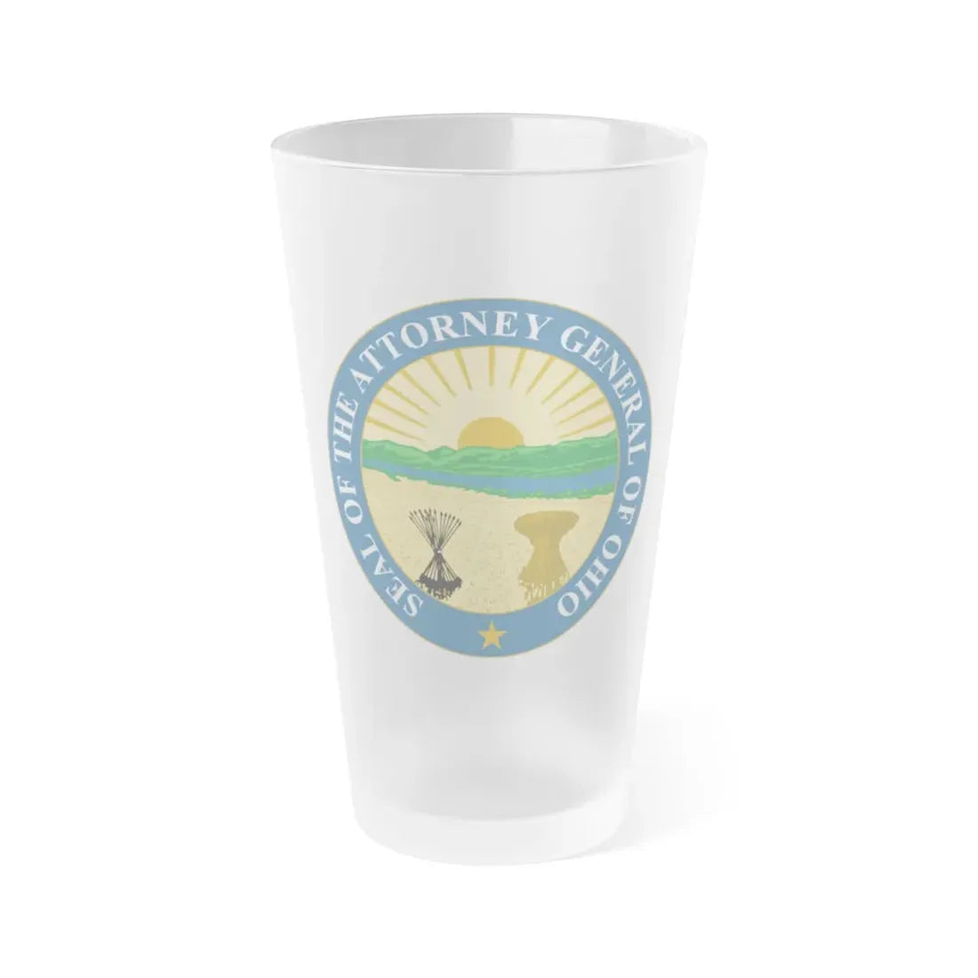 Seal of the Attorney General of Ohio - Frosted Pint Glass 16oz 16oz Frosted - Go Mug Yourself
