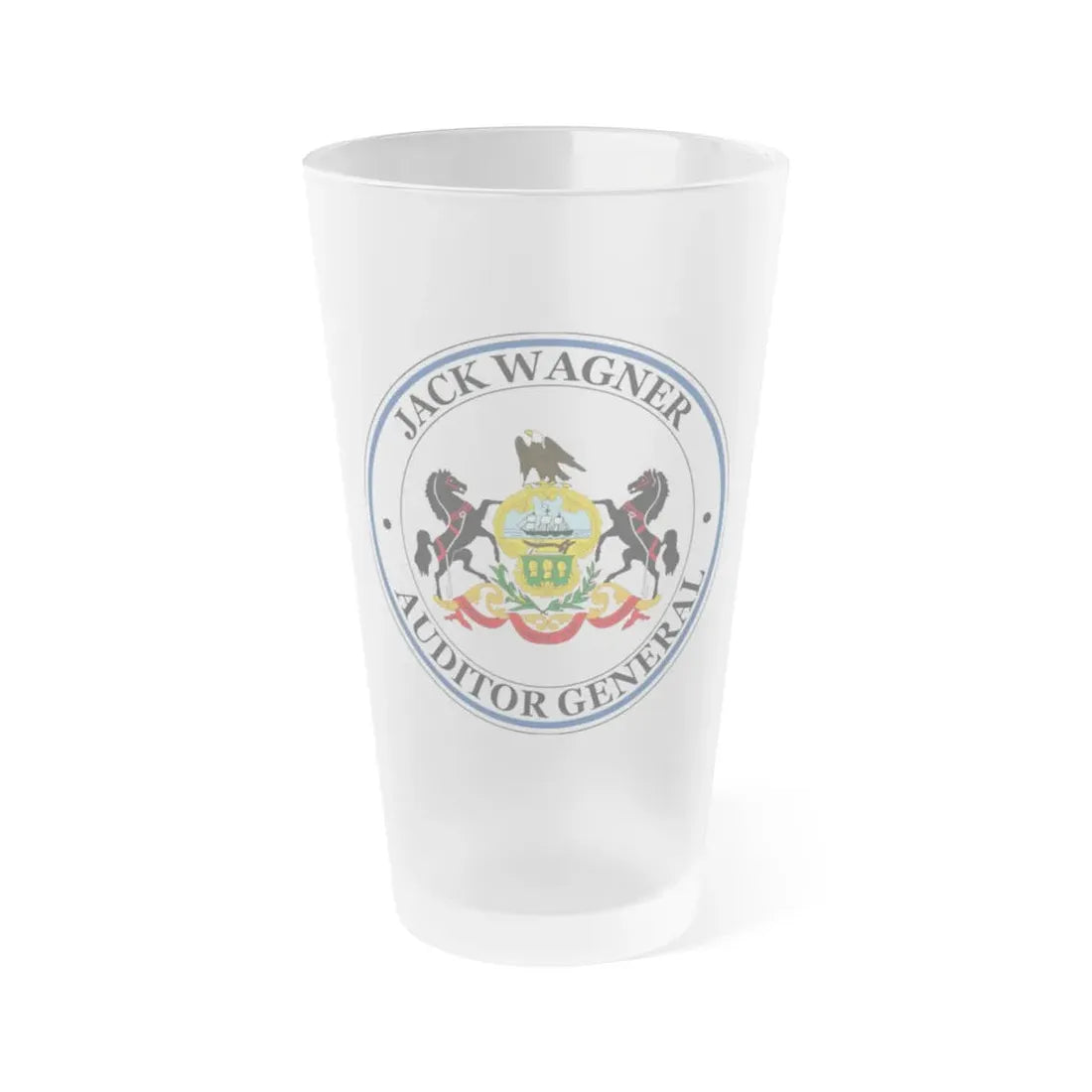 Seal of the Auditor General of Pennsylvania Jack Wagner - Frosted Pint Glass 16oz 16oz Frosted - Go Mug Yourself