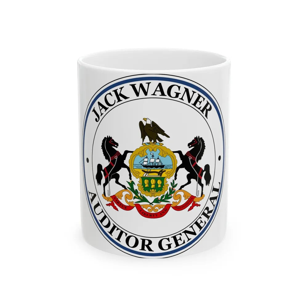 Seal of the Auditor General of Pennsylvania Jack Wagner - White Coffee Mug-11oz-Go Mug Yourself