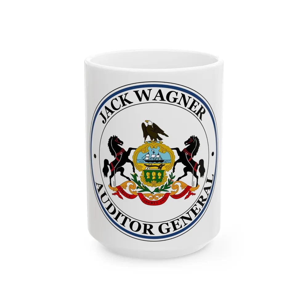 Seal of the Auditor General of Pennsylvania Jack Wagner - White Coffee Mug-15oz-Go Mug Yourself