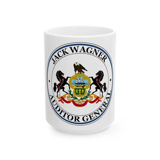 Seal of the Auditor General of Pennsylvania Jack Wagner - White Coffee Mug 15oz - Go Mug Yourself